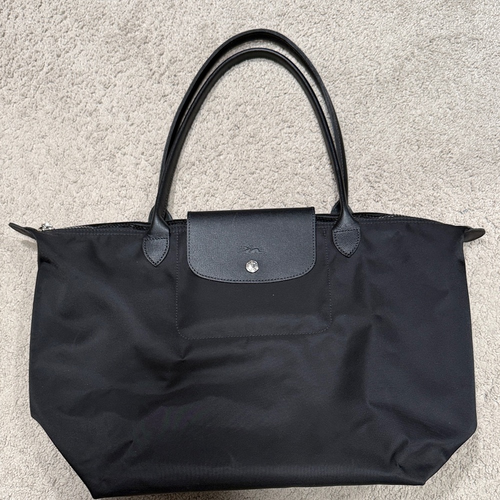 Longchamp Large Le Pilage Black Tote Bag